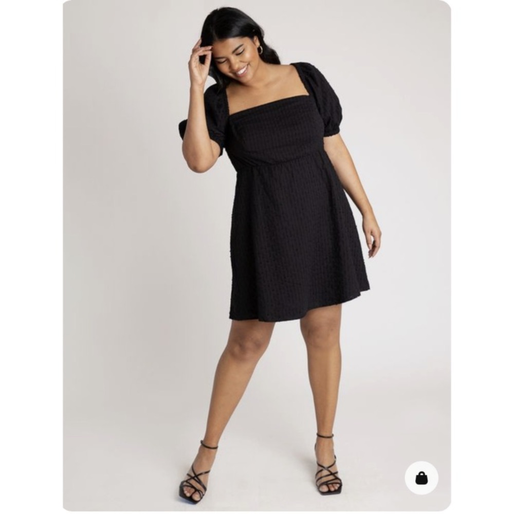 EUC Eloquii Size 22 Black Swiss Dot Dress. Very Pretty- all Spring into Summer.